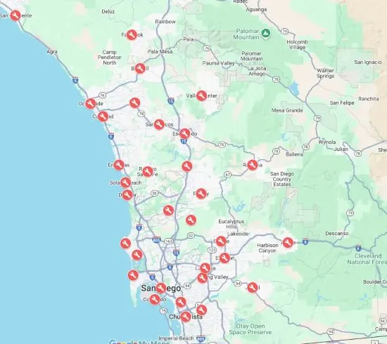 Pacific Drain Service Area Map